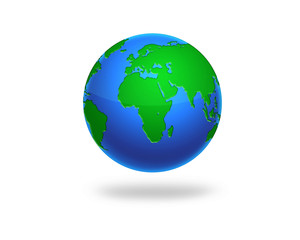 illustration of Earth isolated on white