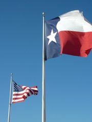 Texas and United States flags