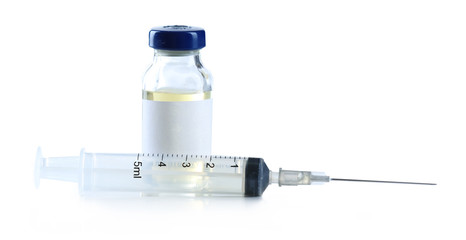 Vaccine in vial with syringe