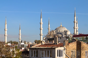 Fototapeta na wymiar The Blue Mosque, (Sultanahmet Camii), Istanbul, Turkey