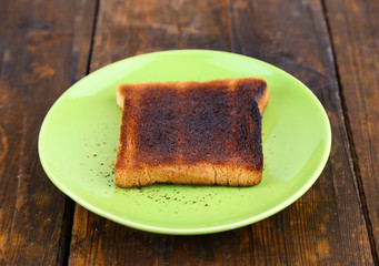 Burnt toast bread