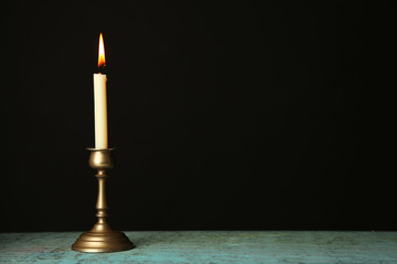 Retro candlestick with candle