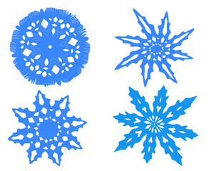 snowflakes isolated on the white background