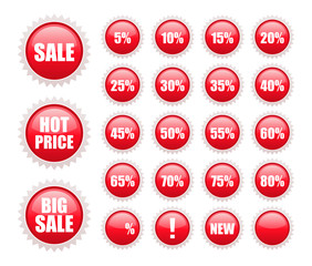 red sale labels collection
