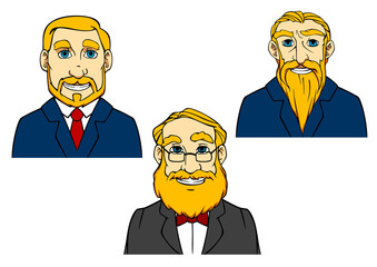 Seniors and aged men in cartoon style
