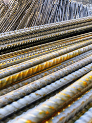 Bundle of rusty bars for reinforcement of concrete
