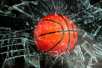 Fototapeta premium Basketball through glass.