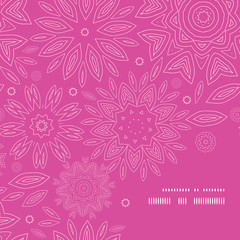 Vector pink abstract flowers texture frame corner pattern