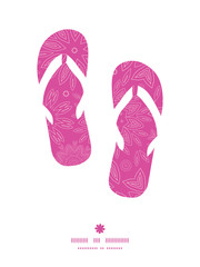 Vector pink abstract flowers texture flip flops silhouettes