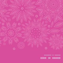 Vector pink abstract flowers texture horizontal frame seamless
