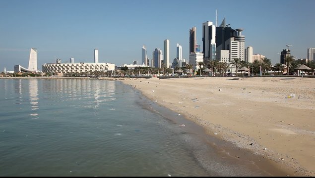 Kuwait City Skyline As Seen From The Shuwaikh Beach