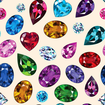 Pattern of colored gemstones