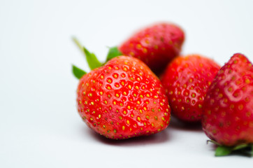 Strawberries isolated on white background