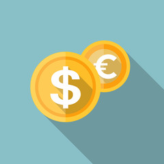Coins flat icon