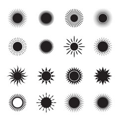 black vector sun symbol