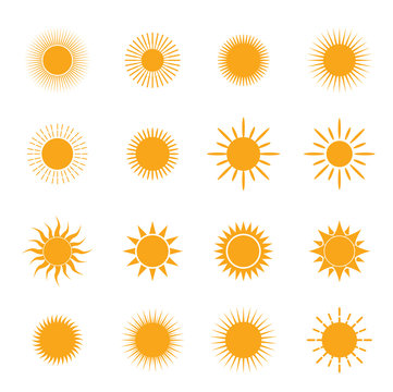 vector orange symbol of sun