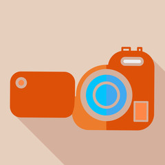 Modern flat design concept icon Video camera. Vector illustratio