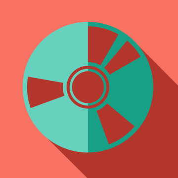 Modern flat design concept icon. CD or DVD computer disk diskett