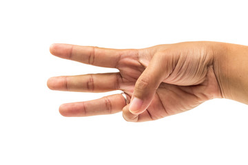 three finger and hand count number three