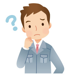 考える男性　作業員