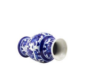 blue ceramic porcelain vase