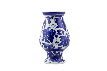 blue ceramic porcelain vase