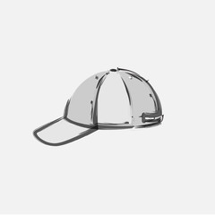 Naklejka premium Baseball Cap Cartoon Hat Vector Illustration, easy all editable