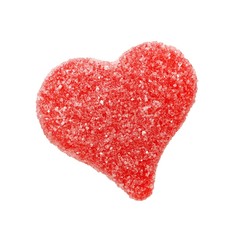 Red heart shaped gummy Valentines Day candy isolated
