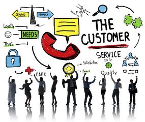 The Customer Service Target Market Support Assistance Concept