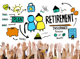 Diversity Hands Retirement Support Team Volunteer Concept