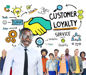 Customer Loyalty Service Support Care Trust Casual Concept