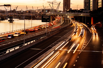 Brisbane city traffic - obrazy, fototapety, plakaty