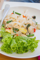 Fried spicy noodle seafood