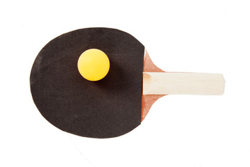 table tennis rackets on white background