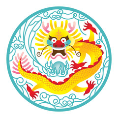 Chinese Dragon in circle