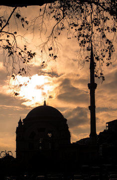 Dolmabahce Mosque at sunset