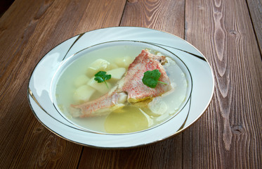 fish soup with red grouper