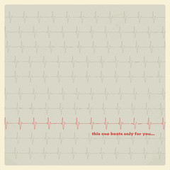 Vintage Valentine's day card with soft colors and simple hand