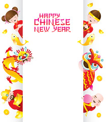 Chinese New Year Frame with Chinese Character