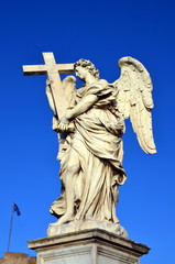 Sculpture of an angel on Ponte Sant'Angelo, Rome, Italy