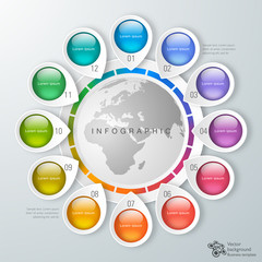 Infographics Vector Background 12-Step Process