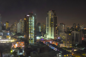 Fototapeta na wymiar Night seen in cityscape at Bangkok