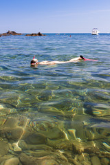 snorkeling in Mediterranean Sea, France
