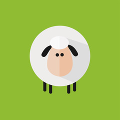 Cute Sheep Icon Modern Flat Design