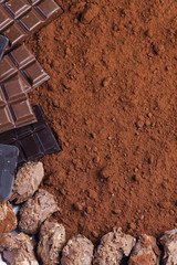 still life of chocolate in cocoa