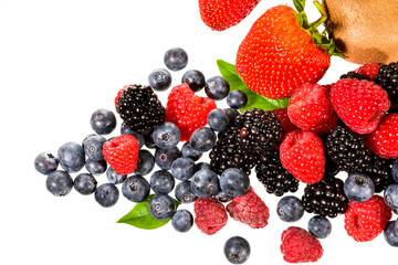 Mix fruit top view isolated