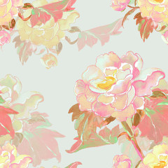 Summer flower seamless pattern