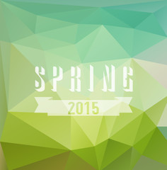 Vector colored triangular background with spring text design