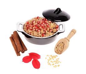 Turkish dessert Ashura, boiled wheat