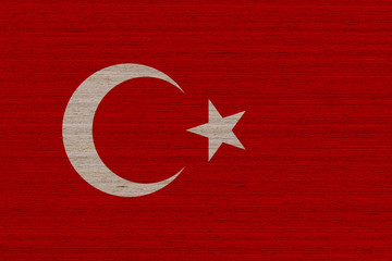 Turkey flag on wood